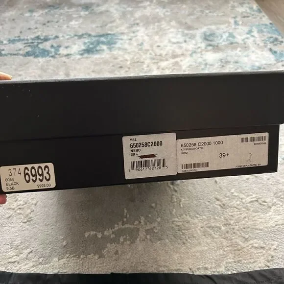 YSL Saint Laurent Black Suede Jodie Platform Heels Sandals– Size 39 9.5B - Picture 4 of 4